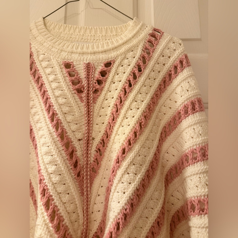 HAVEN STRIPE SWEATER by Another Love in Cherry Cream ๐ Size Small NWT - Picture 6 of 16